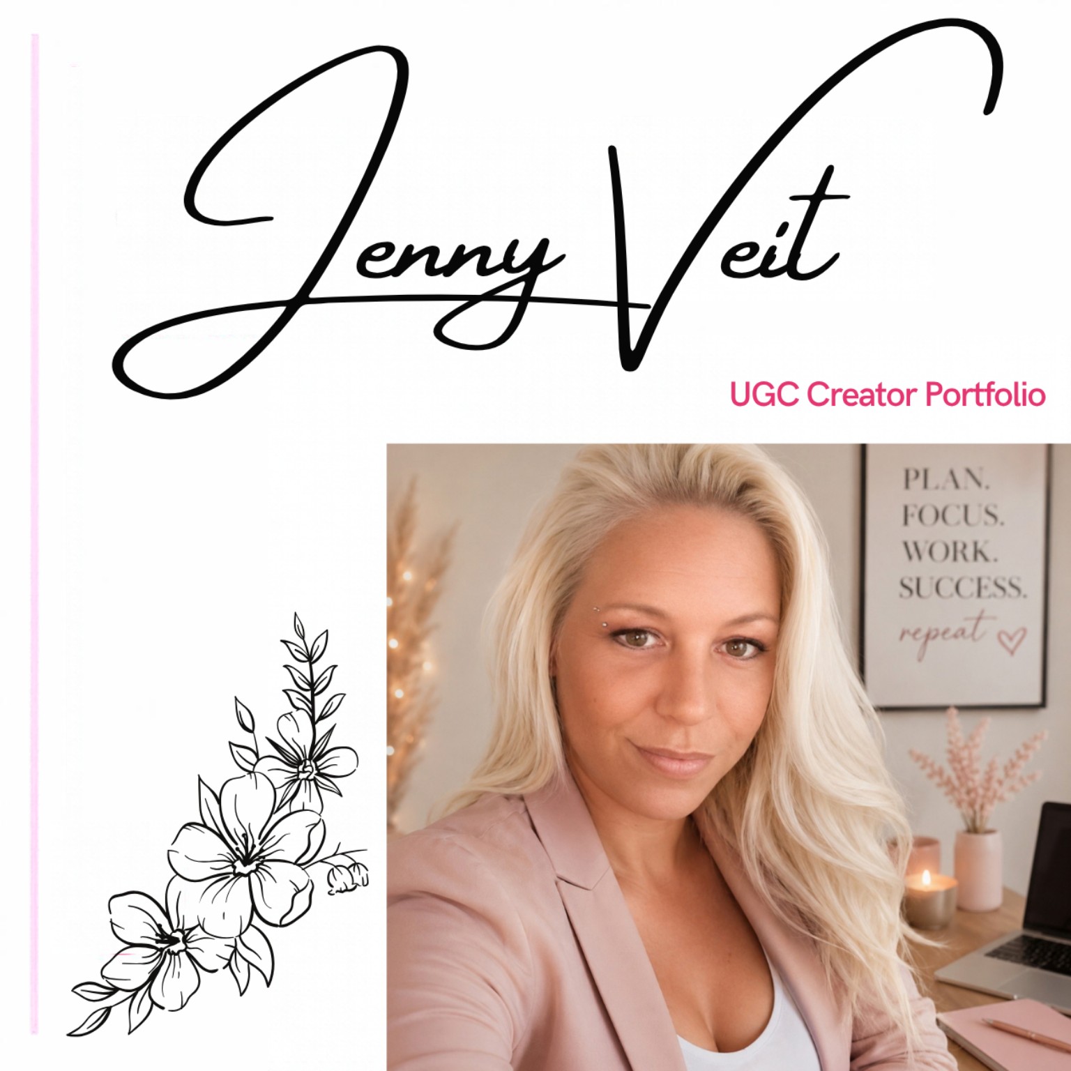 Titelseite des UGC Creator Portfolios von Jenny Veit